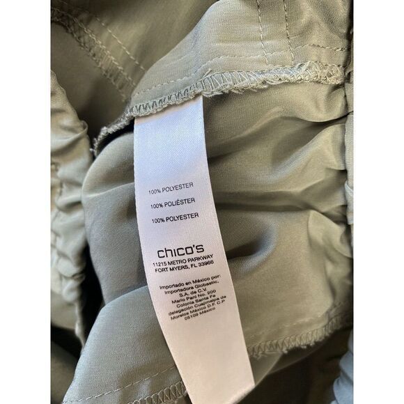 Chicos Joggers Womens 2.5/14 Pull‎ On Pants Green Ruched - Picture 7 of 9